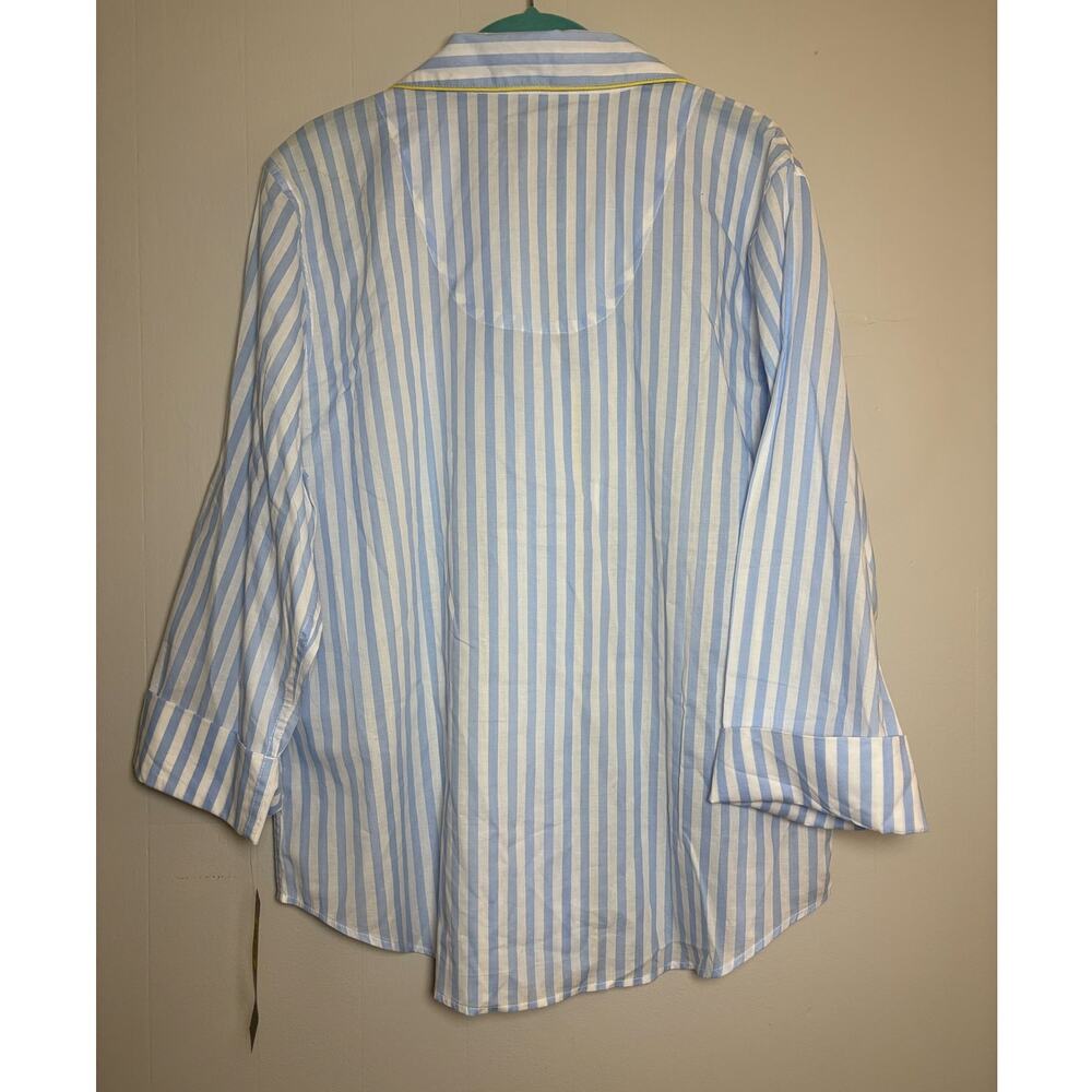 Lauren Ralph Lauren Women's Button-up Cotton XL Notched Collar Pajama Shirt BNWT - Picture 3 of 3